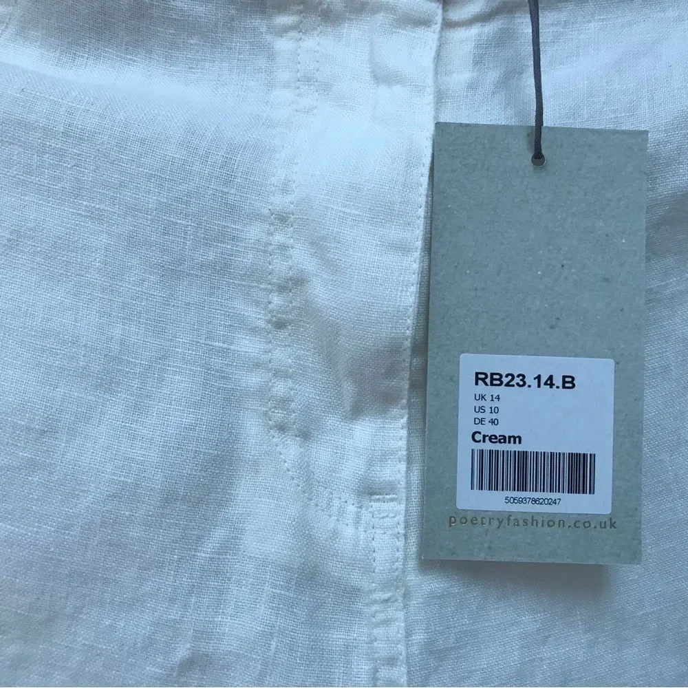 NWT Poetry Cream Linen Trouser Tapered (10) - Picture 8 of 11